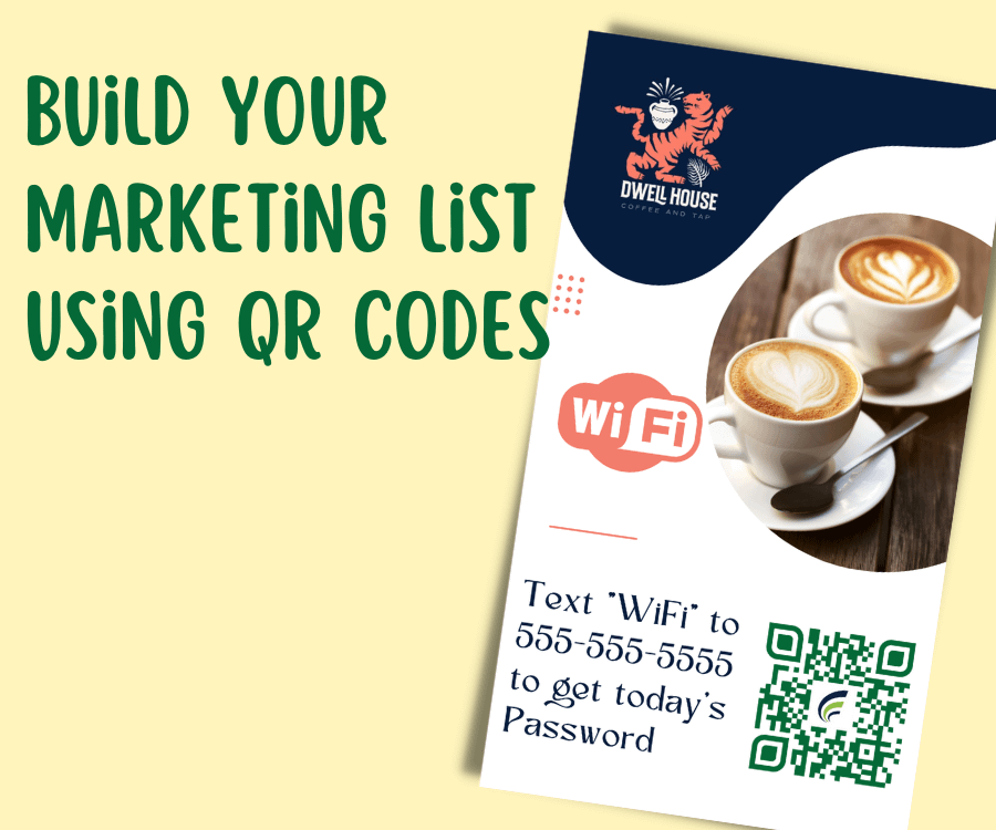 use qr codes to build your list and send an sms text message